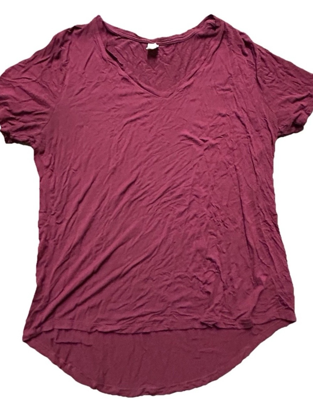 Women’s Old Navy Maroon Luxe Short Sleeve T Shirt Size Large